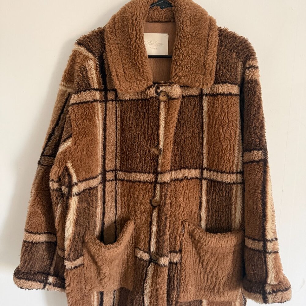 Doen Heirloom Easton Sherpa Jacket Coat Sz M RARE - Picture 3 of 16